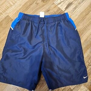 Nike Men's Navy & Royal Blue Athletic Mesh Lined Swim Shorts